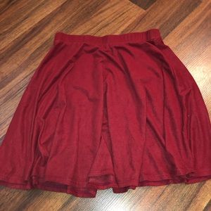 red soft skater skirt